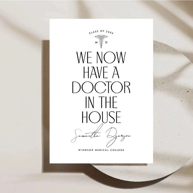 Meddelande om inbjudan till läkare Studenten (Front)