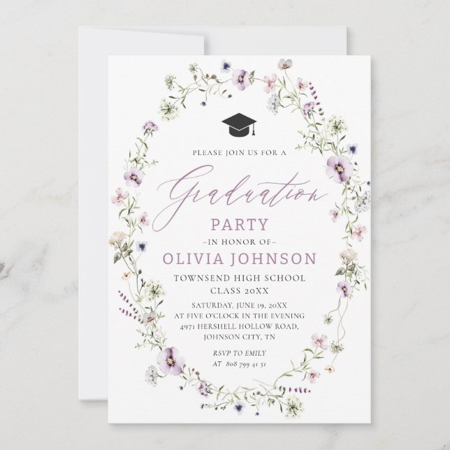 Meddelande om inbjudan till Wildblomma Studenten (Framsida)