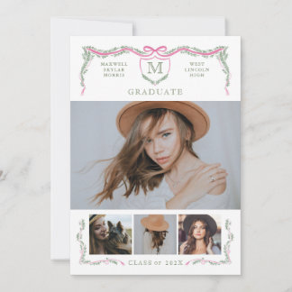 Meddelande om Ivy Vapensköld Monogram Photo Studen Inbjudningar