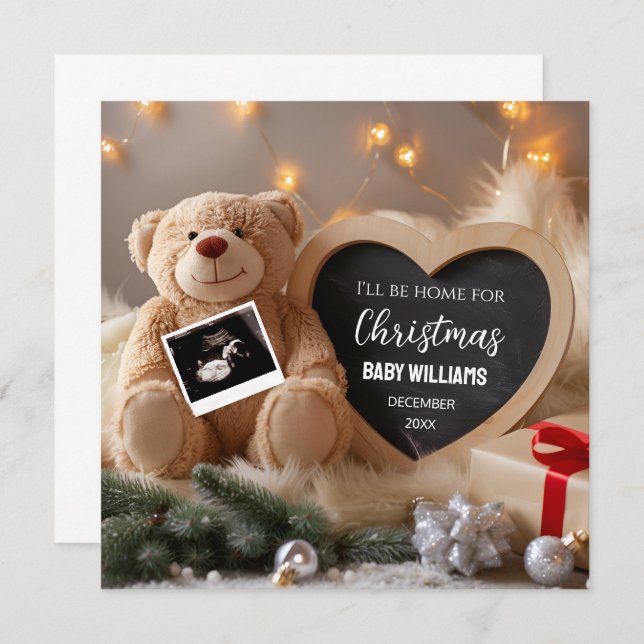 Meddelande om julens Gravid Inbjudningar (Fram/baksida)