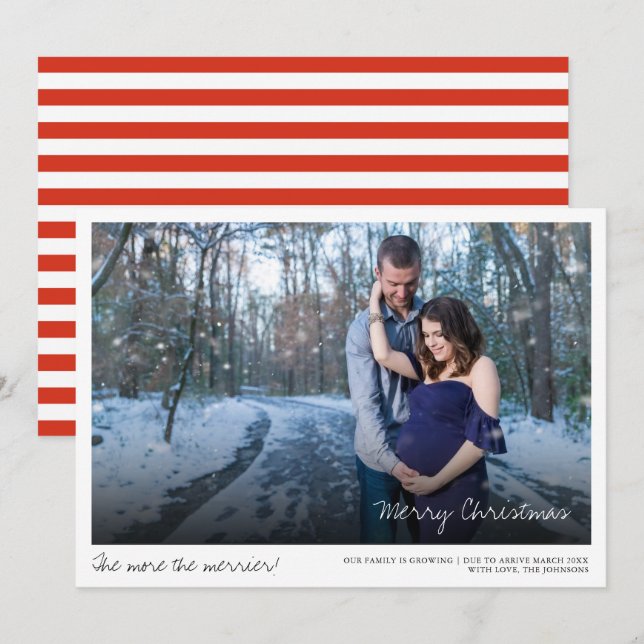 Meddelande om julfotopatkort för Gravid (Fram/baksida)