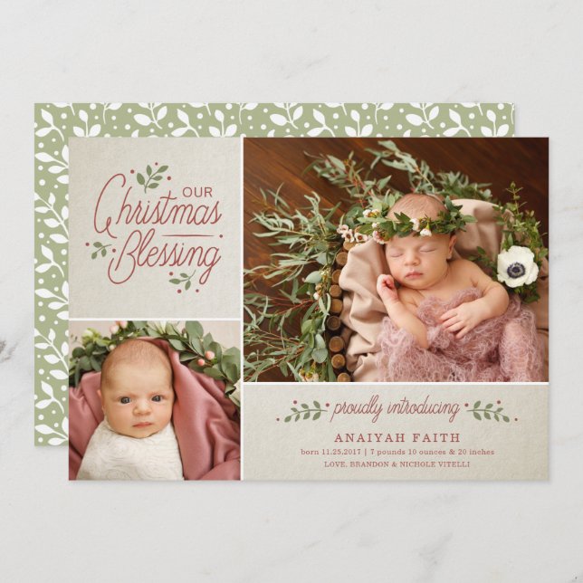 Meddelande om julhälsning - foto | Tan (Fram/baksida)