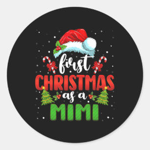 Meddelande om jultomten som första jul som en Mimi Runt Klistermärke