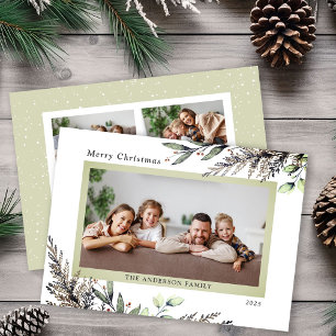 Meddelande om julvinter Greenery 3 Foton