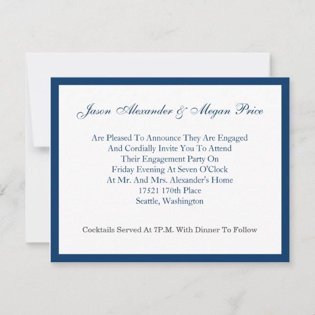 Meddelande om klassisk Förlovning Inbjudningar (Framsida)