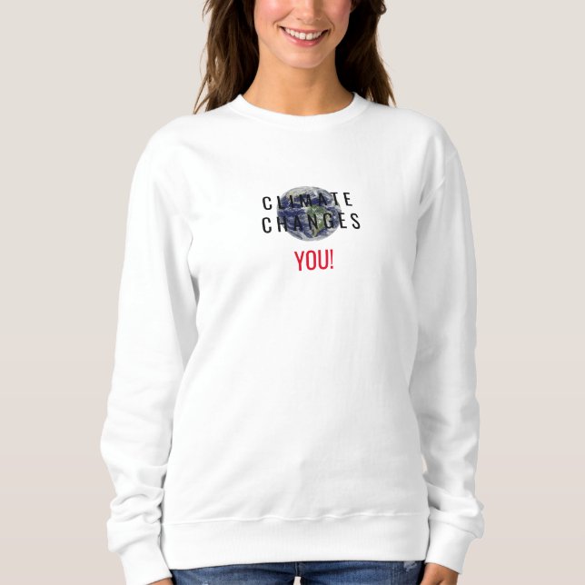 Meddelande om klimatförändring Vit sötskjorta T Shirt (Framsida)
