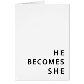 Meddelande om könsbyte: han blir hon hälsningskort