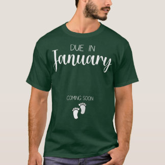 Meddelande om kvinnors Gravid förfaller i januari T Shirt