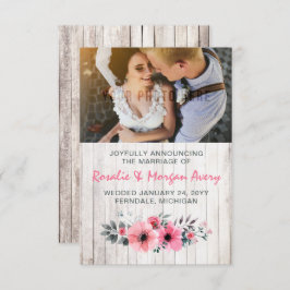 Meddelande om Landsbyggsbröllop av Rustic Wood Blo Inbjudningar
