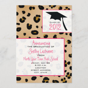 Meddelande om Leopard Print Studenten 2012 Inbjudningar