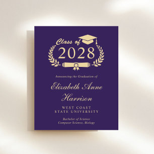 Meddelande om Lila Guld College Graduation