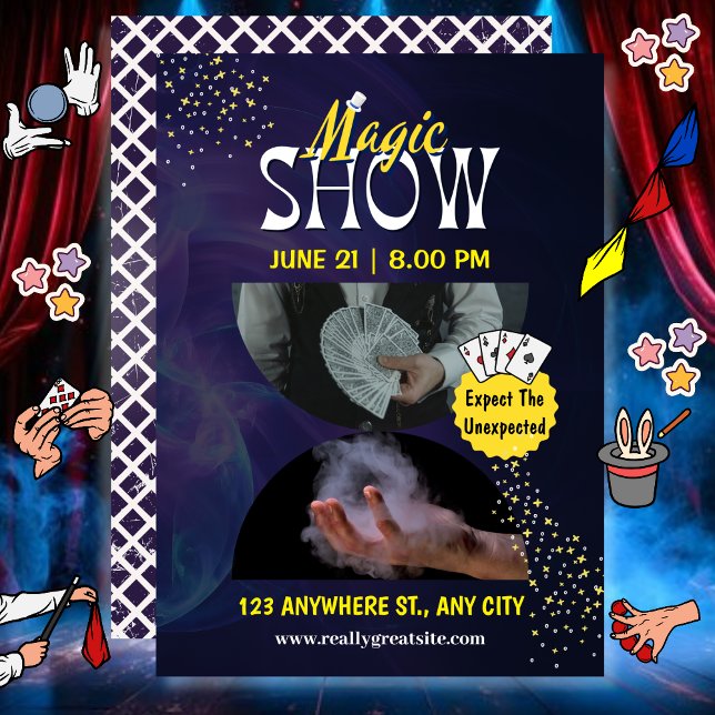 Meddelande om Magic Show-inbjudan för magiker Inbjudningar (Skapare uppladdad)