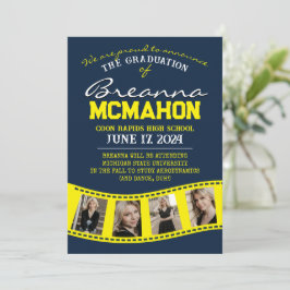 Meddelande om marinfilm och Gult Studenten Inbjudningar