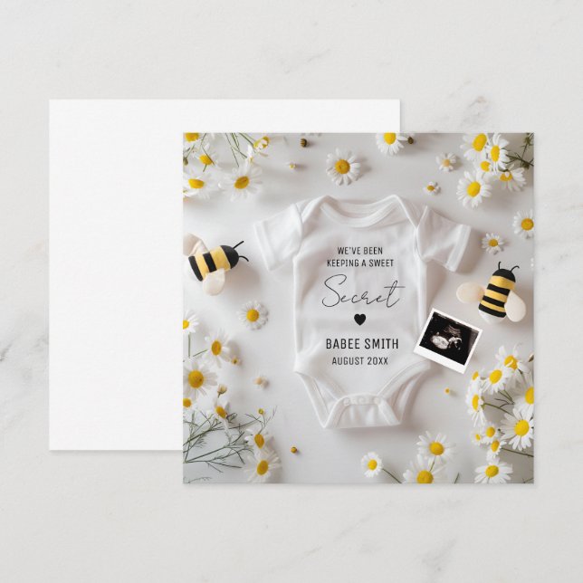 Meddelande om minimal Gravid av bin Inbjudningar (Fram/baksida)