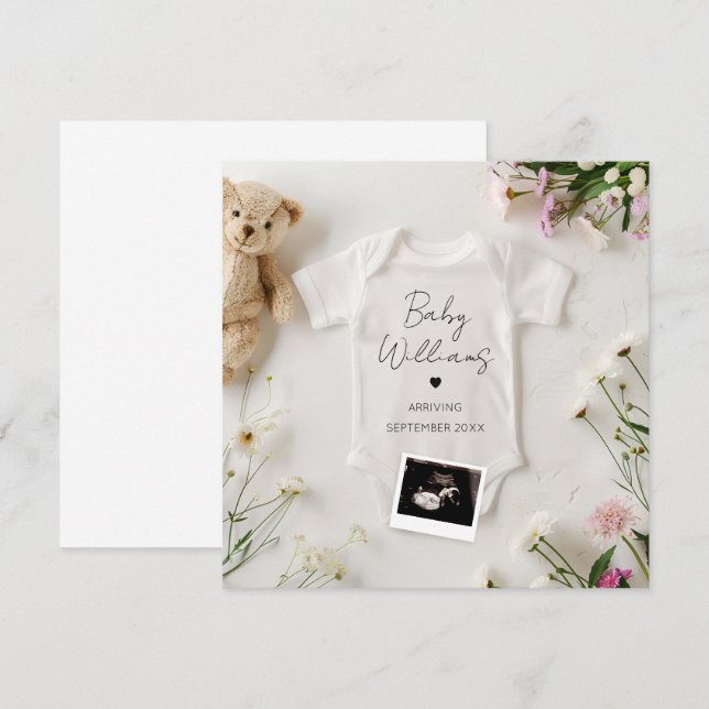 Meddelande om minimal modern Gravid Inbjudningar (Fram/baksida)