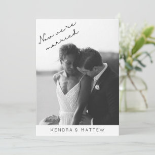 Meddelande om minimalistiskt Bröllop Elopement ele Inbjudningar