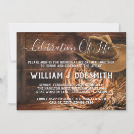 Meddelande om minnesplatstjänsten för Cowboyen Hat Inbjudningar