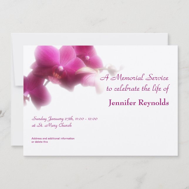 Meddelande om minnestjänst inbjudningar (Framsida)