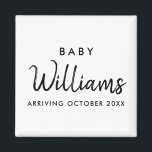 Meddelande om modern Gravid Magnet<br><div class="desc">Modern minimalistisk personlig namn gravid-annonsmagnet. Berätta för dina vänner och din familj att du förväntar dig minimal utformning med den här eleganten.</div>