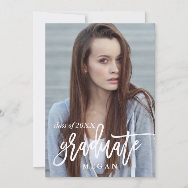 Meddelande om modern penseltyp Studenten Inbjudningar (Framsida)