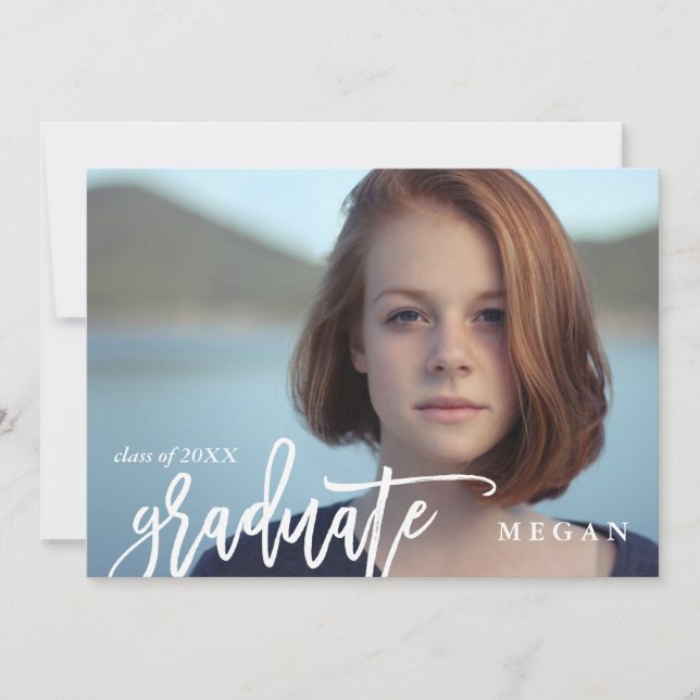 Meddelande om modern penseltyp Studenten Inbjudningar (Framsida)