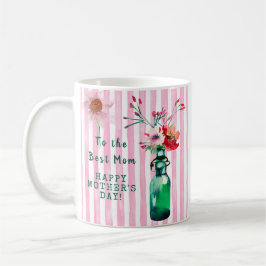 MEDDELANDE OM mors dag BEST MAMMA LOVELY BLOMMIGT  Kaffemugg