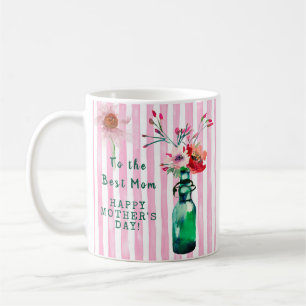 MEDDELANDE OM mors dag BEST MAMMA LOVELY BLOMMIGT Kaffemugg
