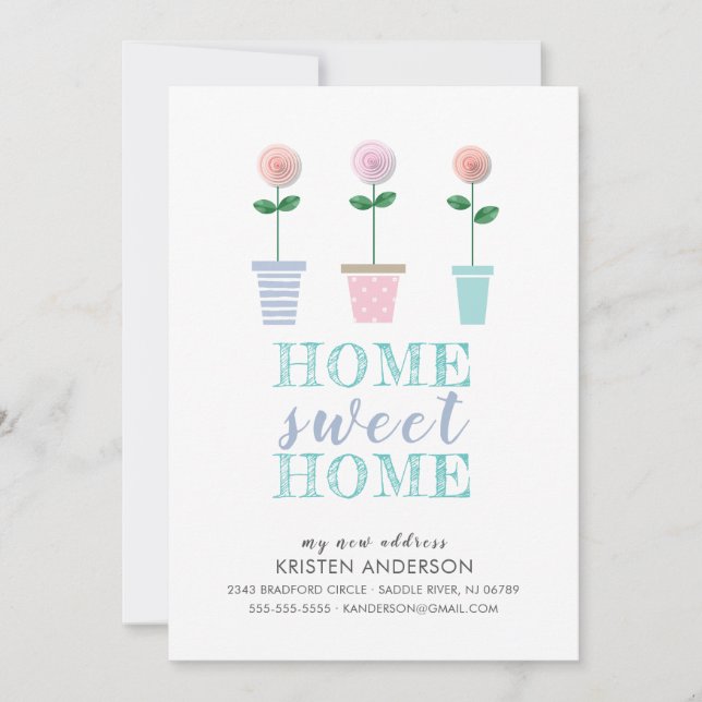 Meddelande om Ny adress Flytta av kutablommor (Framsida)