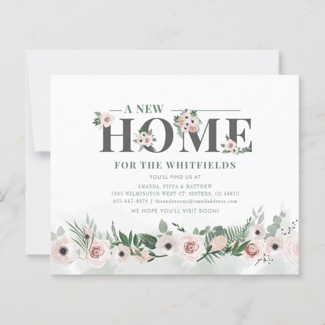 Meddelande om Ny adress Flytta för Rosa av budgetB (Framsida)