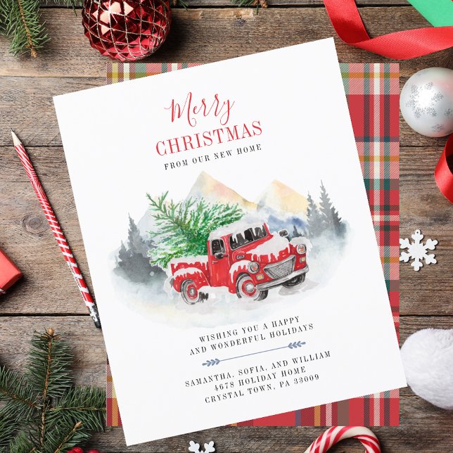 Meddelande om ny Flytta i hemmet (Christmas Holidays Palm Tree Boho Moving Announcement)