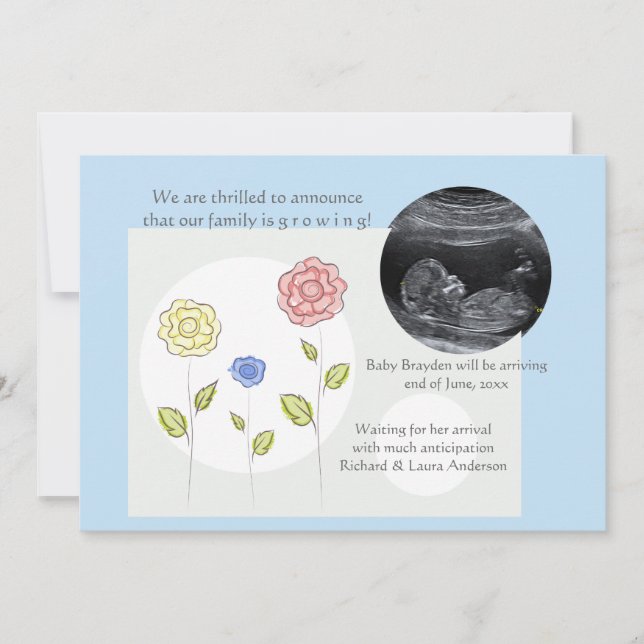 Meddelande om ny Gravid för tilläggsblått foto (Framsida)