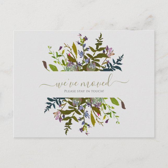 Meddelande om nytt hemskript för blommigt Vi har f Vykort (Framsida)