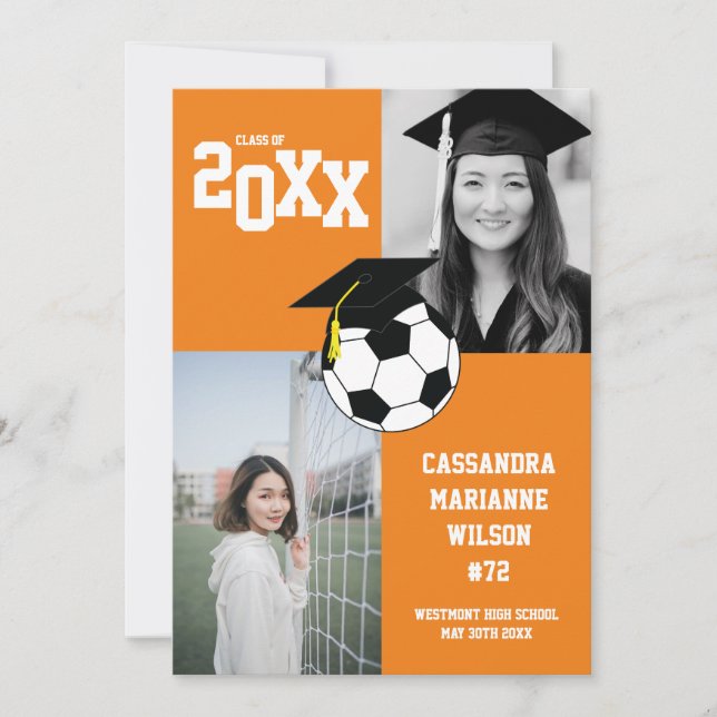 Meddelande om Orangen för idrotter i Studenten Inbjudningar (Framsida)