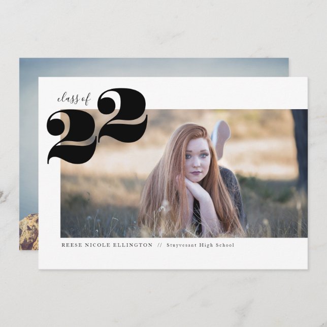 Meddelande om panoramisk Studentfest i fet år Inbjudningar (Fram/baksida)