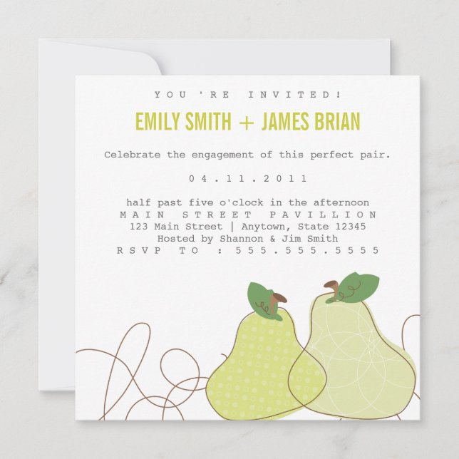 Meddelande om Perfekt Pair Förlovning Inbjudningar (Framsida)