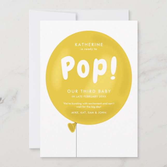 Meddelande om popup-Gravid Inbjudningar (Framsida)