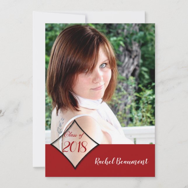 Meddelande om Red Diamond Class Studenten Inbjudningar (Framsida)