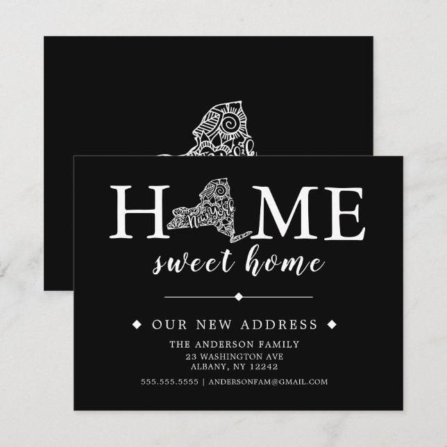 Meddelande om redigerbar Flytta i Färg NEW YORK Inbjudningar (Fram/baksida)