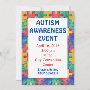Meddelande om reklamation för Autism Awareness puz Inbjudningar