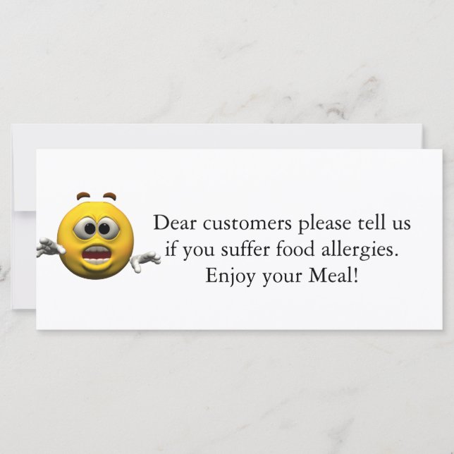 Meddelande om Restauranger Allergy (Framsida)
