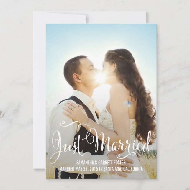 Meddelande om romskt skript Bröllop - vitt Inbjudningar (Framsida)