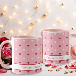 Meddelande om rosa på Alla hjärtans dag Mugg