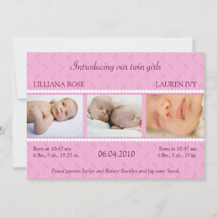 Meddelande om rosa Pearl Twillingars