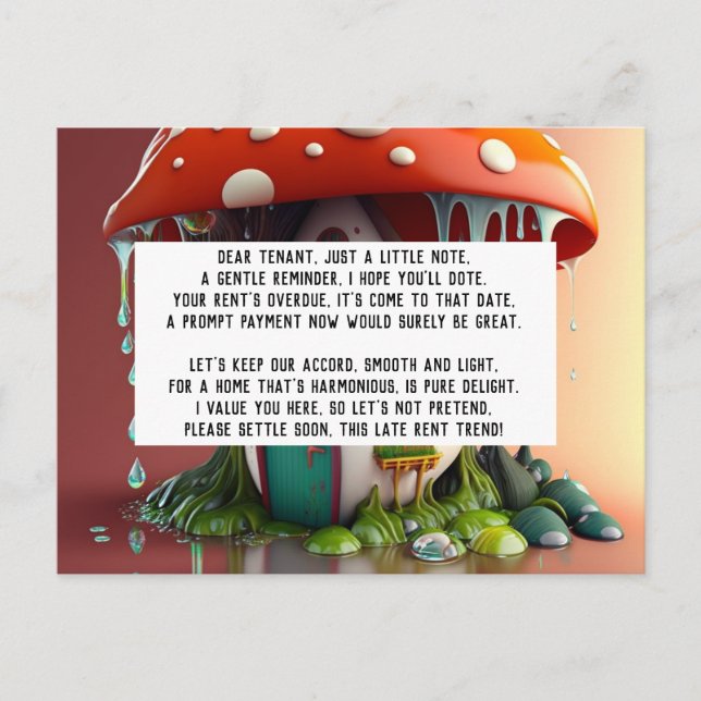 Meddelande om sen hyra vykort (Framsida)