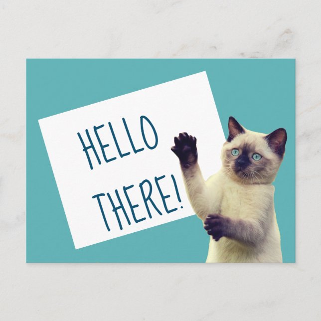 Meddelande om Siamese Cat Hej Anpassningsbar  där Vykort (Framsida)