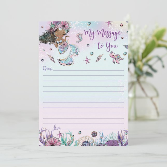 Meddelande om sjöjungfru-tidrapport till dig om to inbjudningar (Stående Fram)