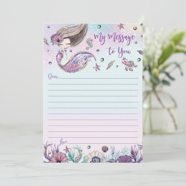 Meddelande om sjöjungfru-tidrapport till dig om to inbjudningar (Stående Fram)