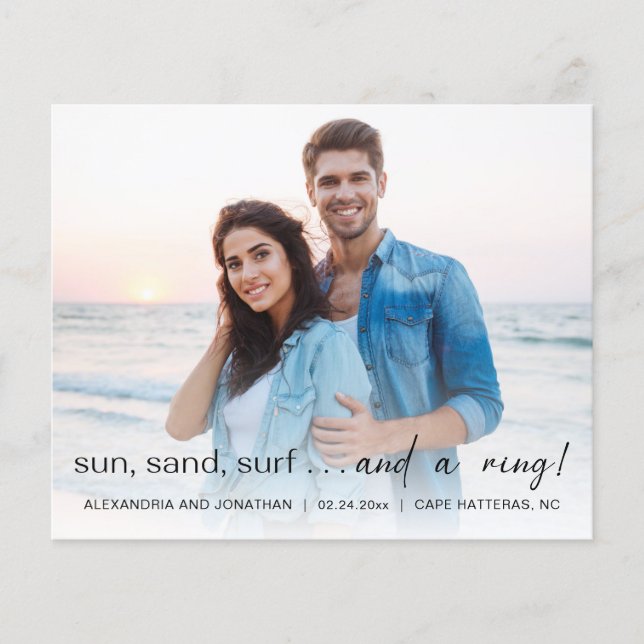 Meddelande om Sol Surfa  Foto Förlovning (Framsida)