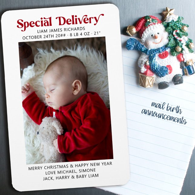 Meddelande om speciell leveranstid jul i Baby Magnet (Skapare uppladdad)