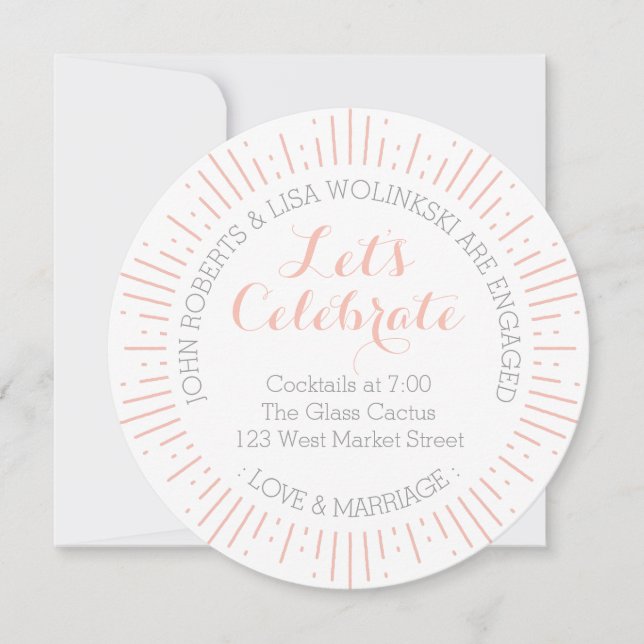 Meddelande om Starburst Förlovning Inbjudningar (Framsida)